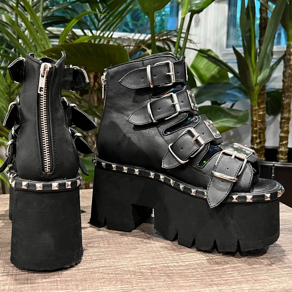 Demonia Ashes Platform Bootie Sandals
